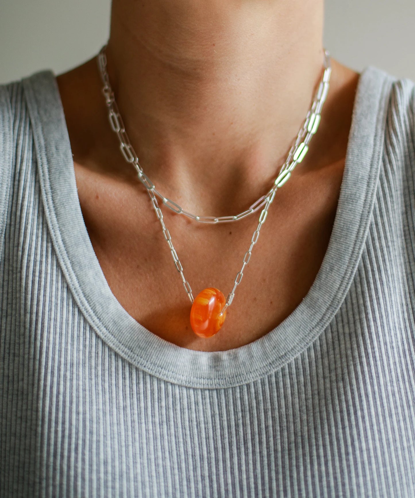 Collar Ambelau Silver Double Chain