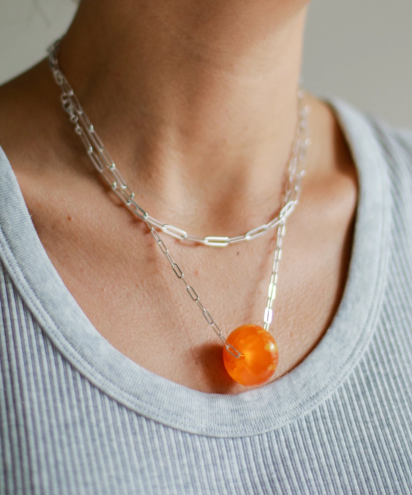 Collar Ambelau Silver Double Chain