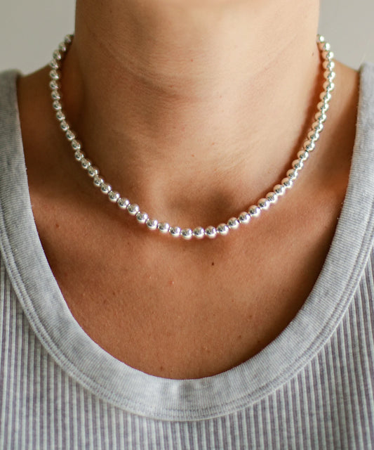 Collar Obi Silver Beads