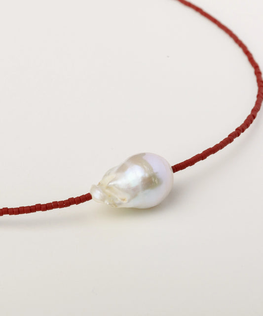 Collar Surigao Pearl and Crystal Beads Brown