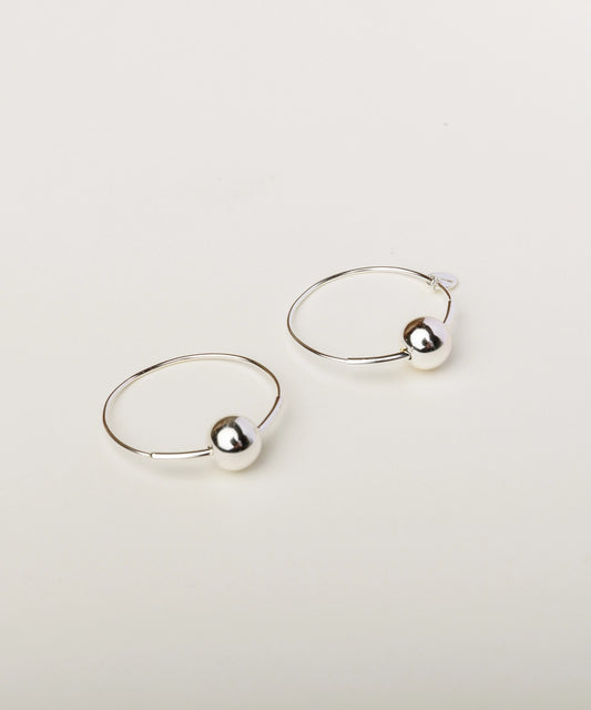 Pendientes Obi Single Silver Bead