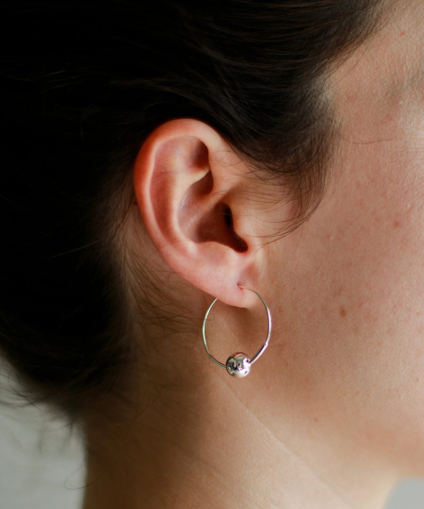 Pendientes Obi Single Silver Bead