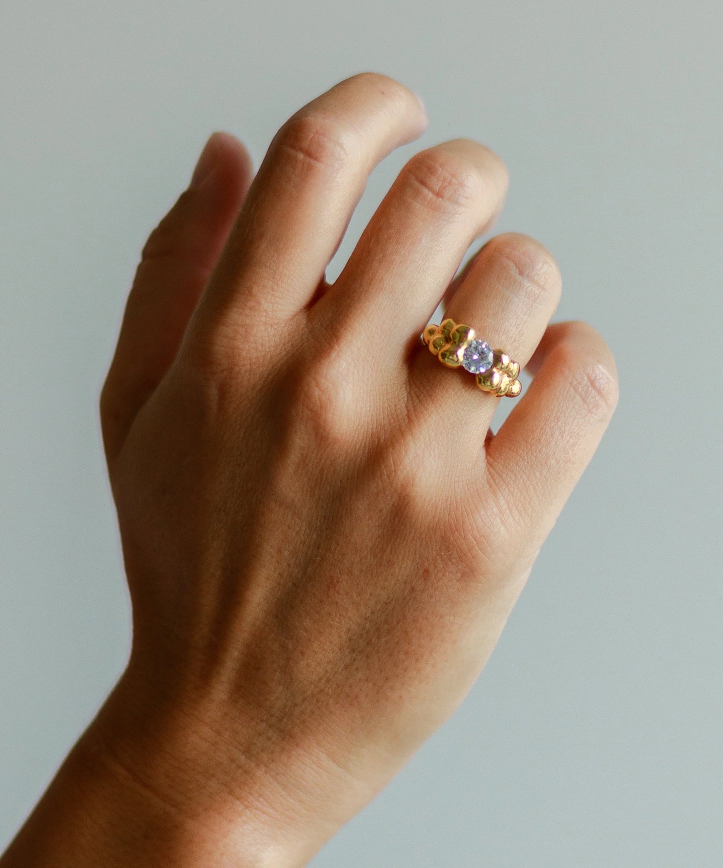 Drops Solitaire Ring