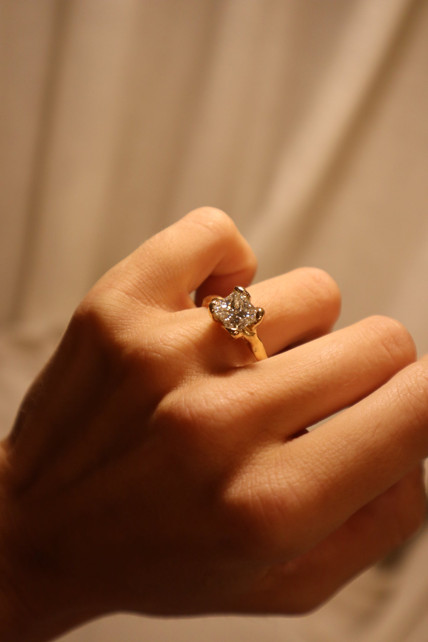 Four Petals Solitaire Ring