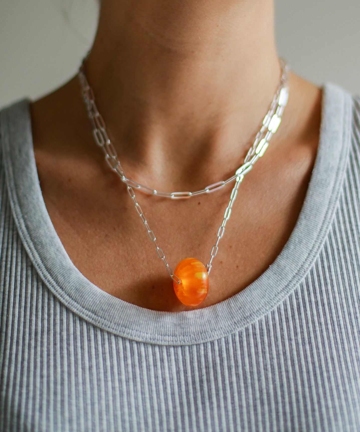 Collar Ambelau Silver Double Chain