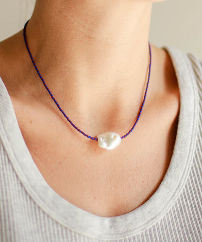Collar Surigao Pearl and Crystal Beads Klein and Brown