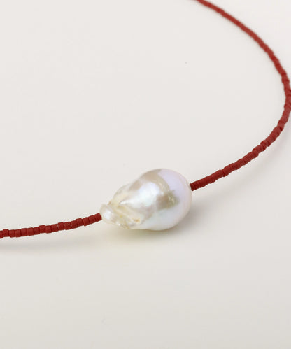 Collar Surigao Pearl and Crystal Beads Brown