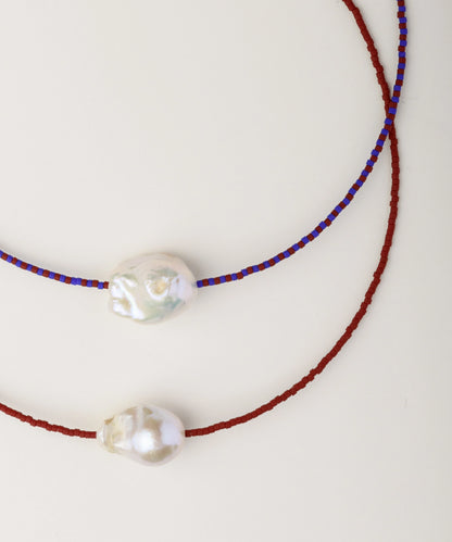 Collar Surigao Pearl and Crystal Beads Brown