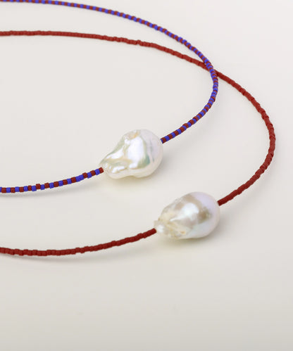 Collar Surigao Pearl and Crystal Beads Klein and Brown