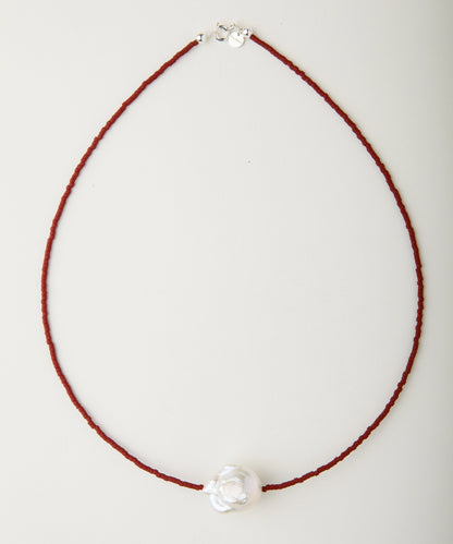 Collar Surigao Pearl and Crystal Beads Brown