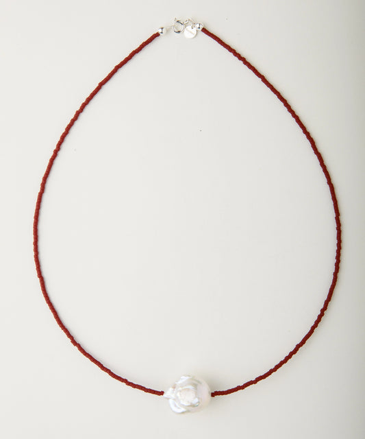 Collar Surigao Pearl and Crystal Beads Brown