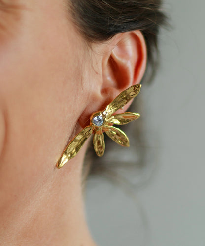 Demi Lune Large Leaves Earrings