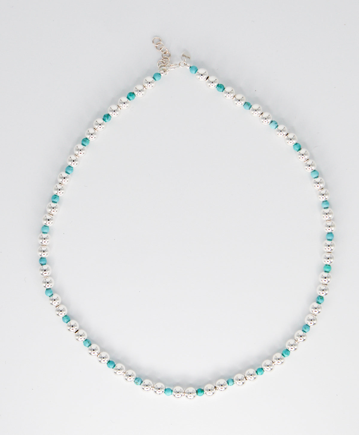 Collar Obi Silver Turquoise Beads