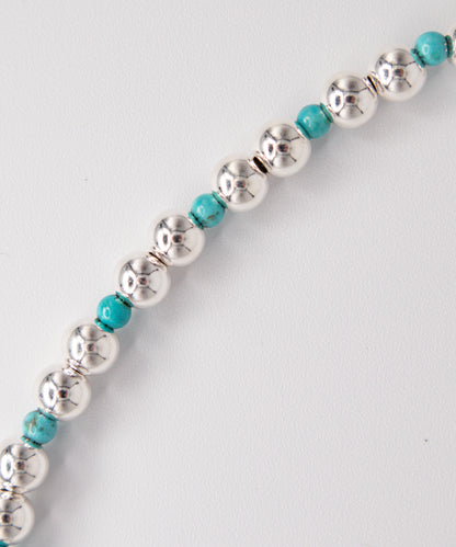 Collar Obi Silver Turquoise Beads