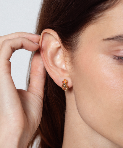 Pendientes Doble Pepita Oro