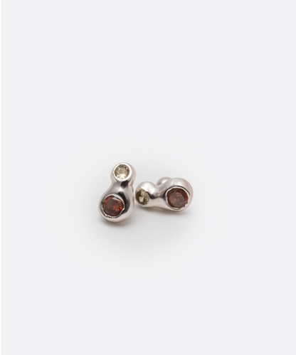 Pendientes Doble Pepita Plata