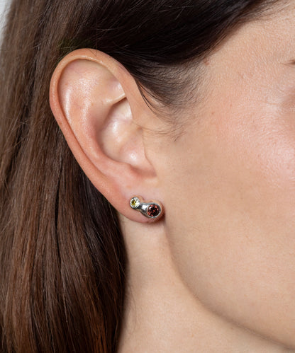 Pendientes Doble Pepita Plata
